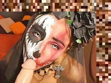 Magic Blowjob and Handjob from Hot Halloween Witch