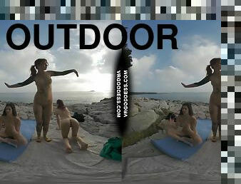 Cheri Josie Poppy Winter Beach Vacation Nude Yoga Outdoors