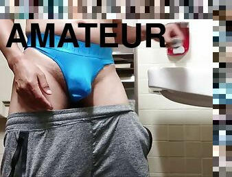 On request! I put on a blue Jockmail thong and stuck butt plugs in my ass!