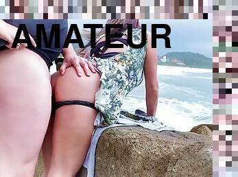 gros-nichons, levrette, en-plein-air, public, amateur, anal, milf, hardcore, compilation, plage