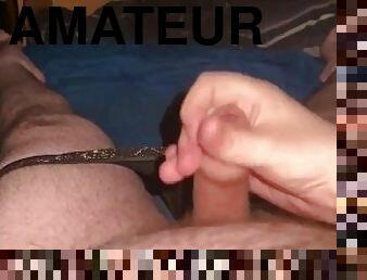 masturbation, amateur, ejaculation-sur-le-corps, gay, maison, secousses, ejaculation, solo, bisexuels, bite