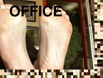 oficina, gay, pies, europeo, euro, fetichista, a-solas, escritorio