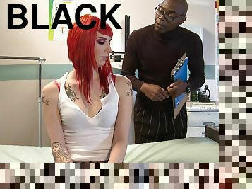 A white girl goes to a black doctor to get her prescription for black cock