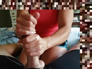 The handjob game is strong.  She gets that cumshot
