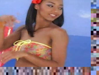 Two Piece Bikini Solo Scene With The Ebony Babe Neferteri Shepherd