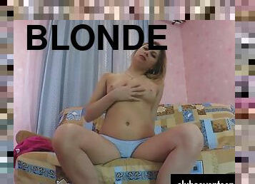 Sexy blonde teen nadine masturbating