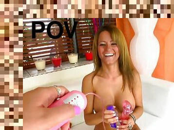 Jodi Bean in POV masturbating and use toys and vibrators to please cunt