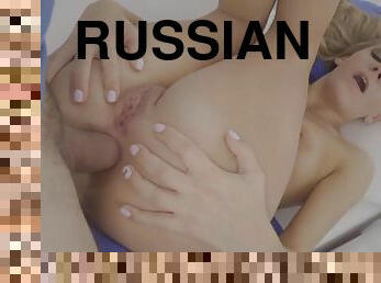 Sweet Russian blonde is his happy anal slut