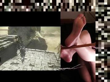Femboy plays modded dark souls 3 and shows feet and ass
