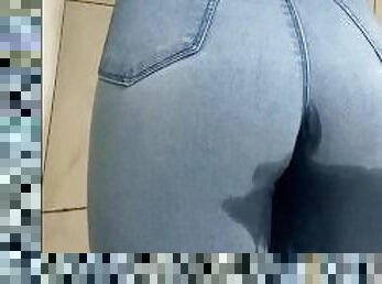 collants, pisser, giclée, compilation, black, jeans, humide