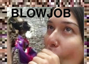Getting a blowjob outside by the river