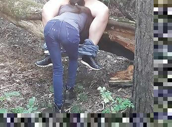 Peeped Sex In The Forest For Two Lesbians