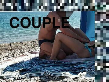 Couple Sucking And Fucking On A Public Beach With People Near - Misscreamy