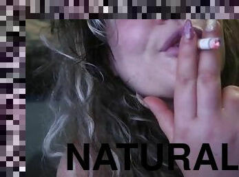 HOT GIRL WITH NATURAL BOOBS SMOKING AND MASTURBE TILL AMAZING CUM