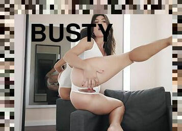 Busty Brunette Solo Masturbation