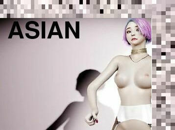 asiatique, fellation, point-de-vue, anime, 3d, coréen, érotique, taquinerie