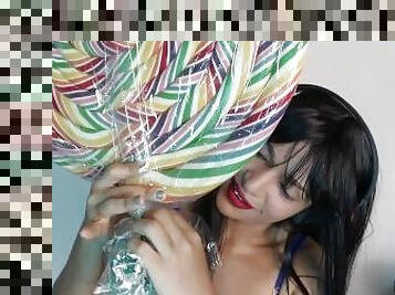 ASMR Licking a giant lollipop