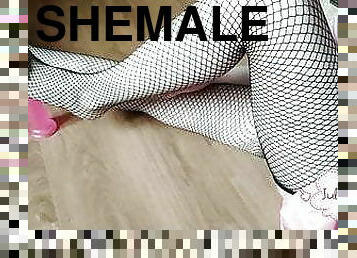 onani, shemale, amatør, tenåring, leke, ladyboy, ung-18, strømper, søt, dildo