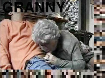 Granny with sexy gray hair fucked by stud