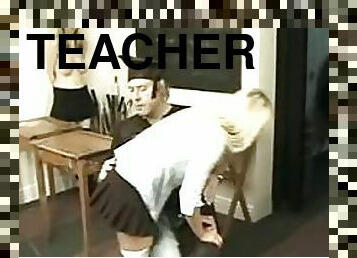 školáčka, učiteľ, perverzne, plieskanie