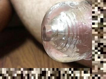 Cumshot inside onahole with Endoscope