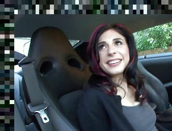 They pull the car over so Joanna Angel can masturbate to orgasm