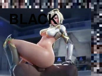 Overwatch Mercy Riding A Thick Black Dick