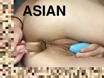 asiatisk, onani, fisse-pussy, amatør, anal, teenager, legetøj, snæver, dildo, solo