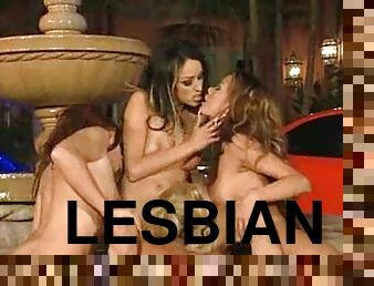 Lesbian foursome outdoors with hot pornstar sluts