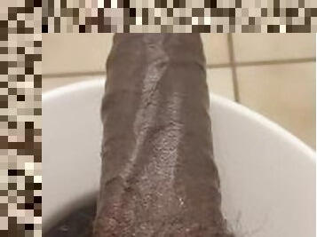 kylpy, masturbaatio, valtava-mulkku, käsihomma, musta, runkkaus, suihku, kiinni-jäänyt, soolo, mulkku