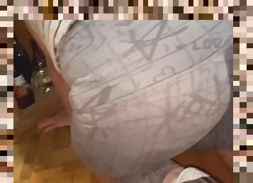 Mia giantess BBW gets mad at her tiny for messing up the house (foot crush, buttcrush)