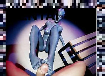 Liara makes a soft dick hard with her feet / teasing feet - custom VAM scene, easy motion capture