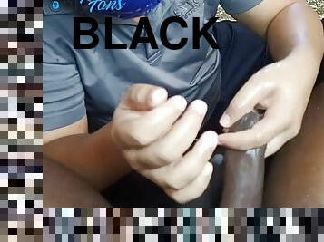 I suck my friends huge, thick black cock until I get all his cum