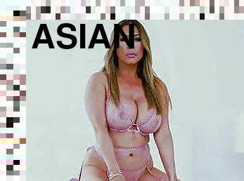 asiatique, gros-nichons, énorme, énorme-bite, interracial, milf, gangbang, black, bas, lingerie