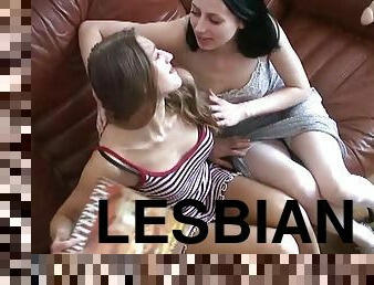 amateur, lesbienne, bas, en-nylon, réalité