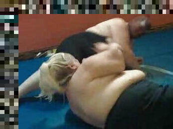 Fat girls with big tits wrestling