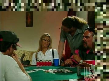 Horny milf wins a huge cock in a poker game