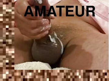 énorme, masturbation, amateur, ejaculation-sur-le-corps, énorme-bite, branlette, solo, bite