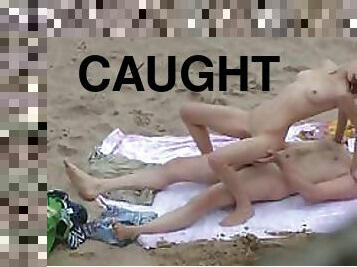 Spectacular Brunette Getting Fucked On The Beach Caught By Voyeur Cam