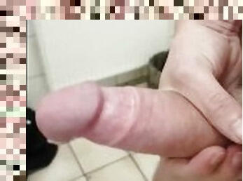 Jerking off and cumming in a Hospital bathroom
