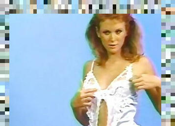 Retro porn video of a kinky chick wearing white lingerie