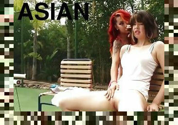 Asian Stepsisters Take a Tennis Break