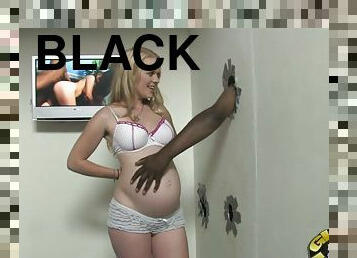 Pregnant White Girl Gets Black Cock at a Gloryhole