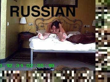 A beautiful russian girl sucks guys cock in 69 position