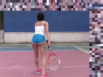 Her name is Anabelle and she's the naughtiest tennis player ever