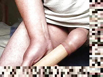 Rolling pin foreskin pissing - part 1 of 2 