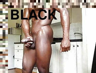 masturbation, amateur, énorme-bite, gay, black, secousses, webcam, massive, musclé