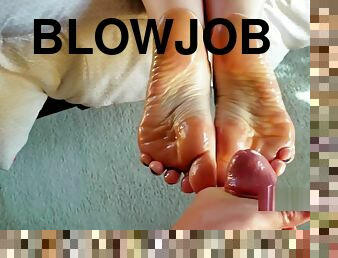 BlowJob, Feet Fucking + Cum on Feet