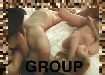 Nice redhead tranny adores group sex