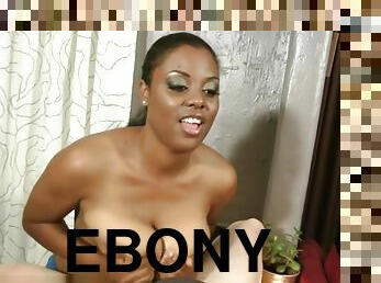 Winsome buxomy ebony Alia Starr in handjob porn video
